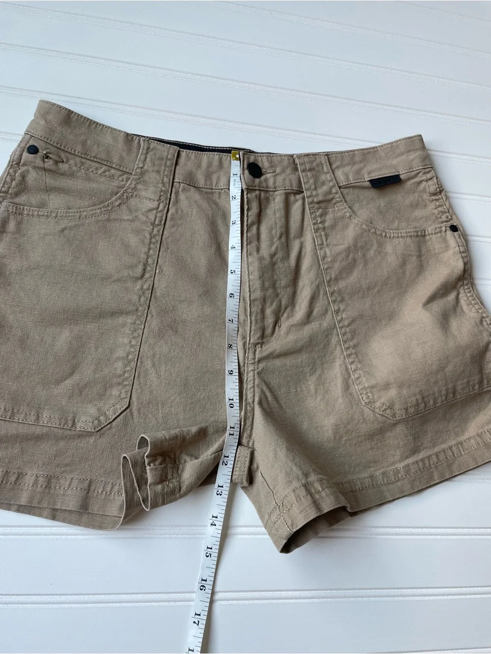 Wrangler All Terrain Gear Women’s Tan  Canvas Linen Outdoor Shorts Sz10 Military